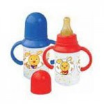 Бутылочка для кормления, Курносики 125 мл арт. 11070 с ручками и латексной соской