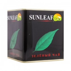 Чай зеленый, Sunleaf (Санлиф) 150 г №1 крупнолистовой жестяная банка квадратная