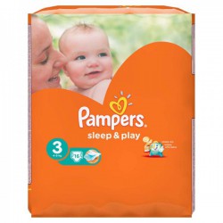 Подгузники 58 шт. Pampers слип энд плей миди 4-9 кг р. 3