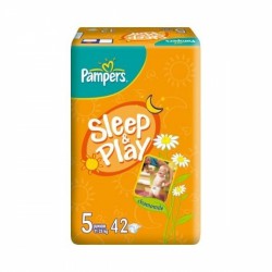 Подгузники 11 шт. Pampers слип энд плей джуниор ромашка 11-25 кг р. 5