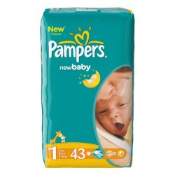 Подгузники 43 шт. Pampers Нью беби драй ньюборн 2-5 кг