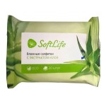Салфетки влажные, Softlife (Софтлайф) 20 шт универсальные с экстрактом алоэ