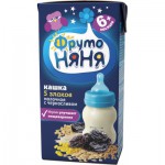 Кашка молочная жидкая, Фрутоняня 200 г 5 злаков с черносливом 6+ мес